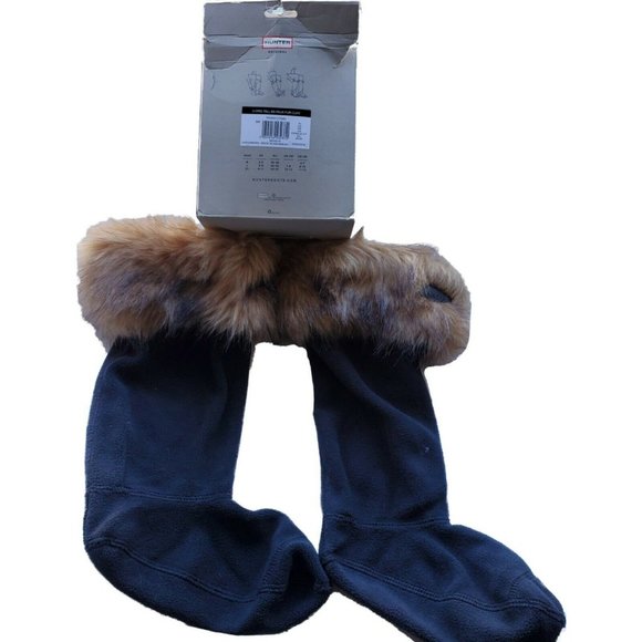 SOLD Hunter Boot Sock Tall Faux Fur Cuff Tawny - Picture 2 of 5